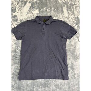 Hugo Boss Mens Navy Polo Shirt Regular Fit Cotton Short Sleeve Size M